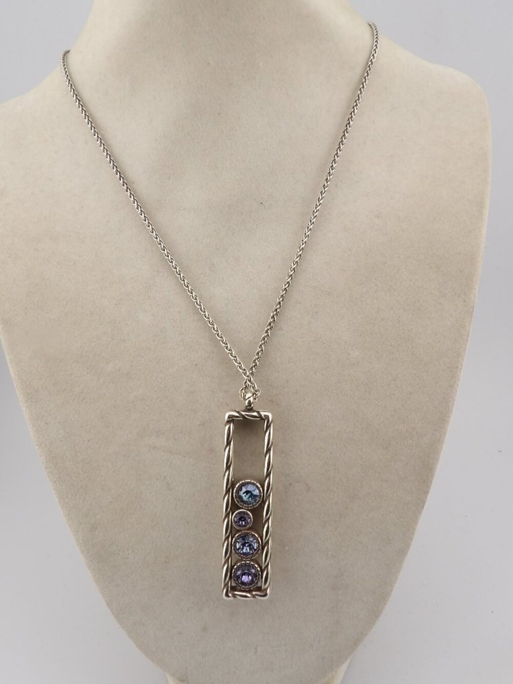 Brighton Halo Rhythm Long Necklace Silver-Tanzanite